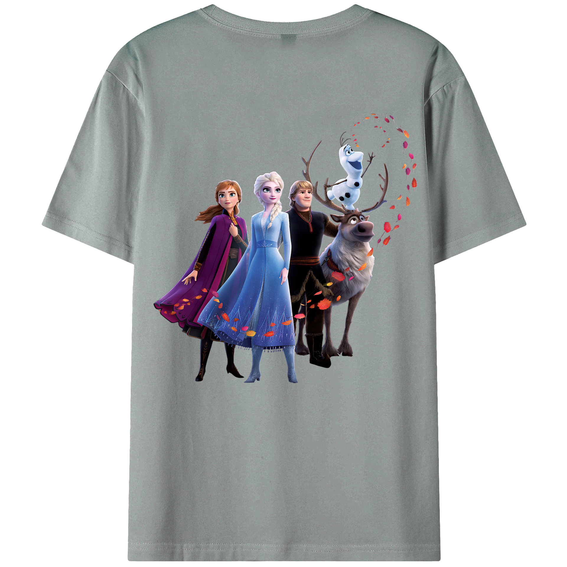 （画像用） アナと雪の女王 アンナ エルサ Frozen Anna Elsa 綿100％ メンズ半袖Tシャツ（バックプリント） 通気性